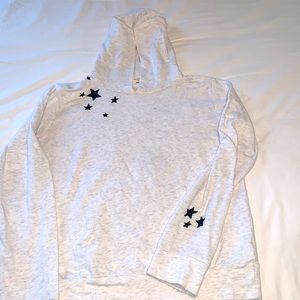 Women’s Monrow + Soul white heathered hoodie. Size small